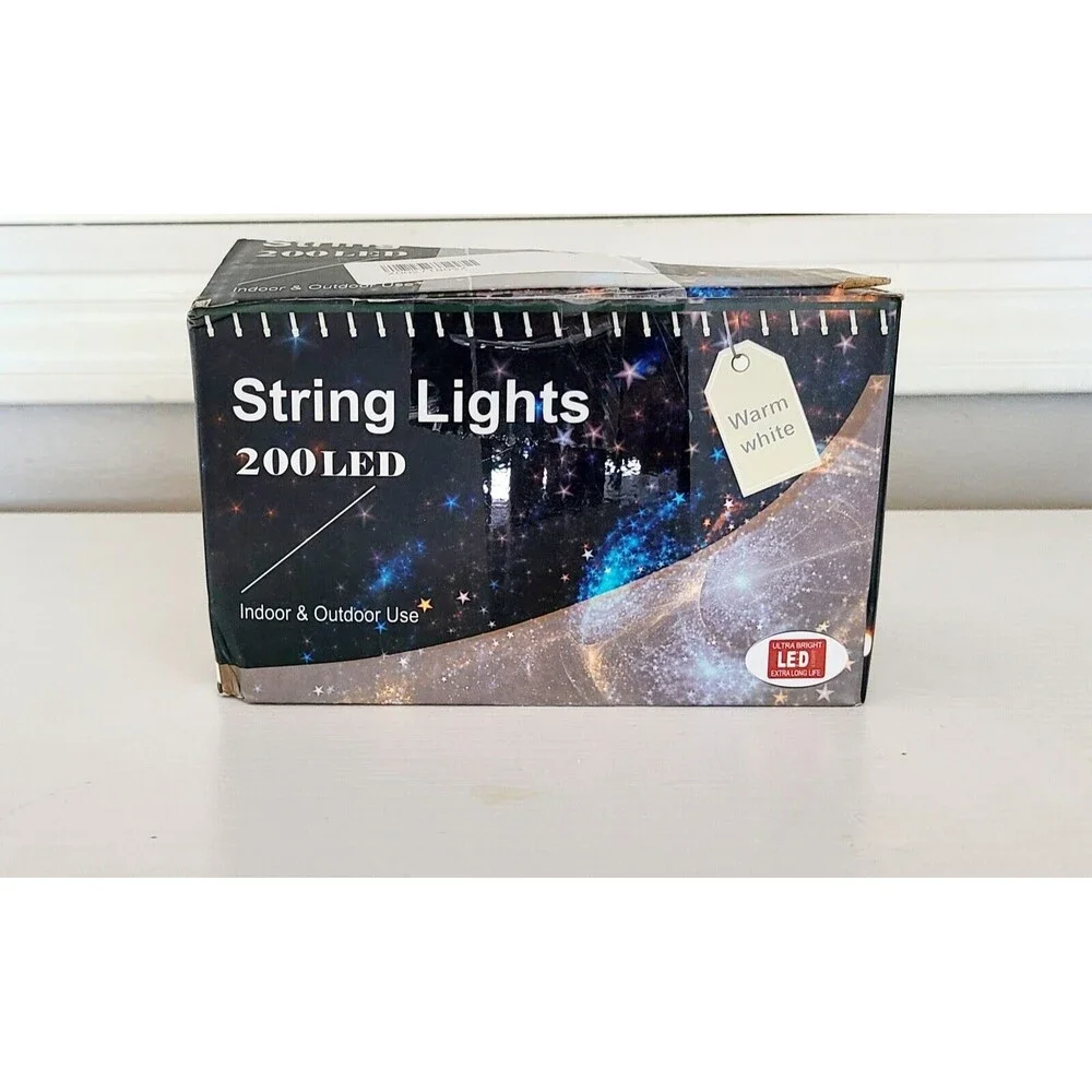 66ft Christmas Decorative Mini Lights, 200 LED Fairy Starry String, Warm White